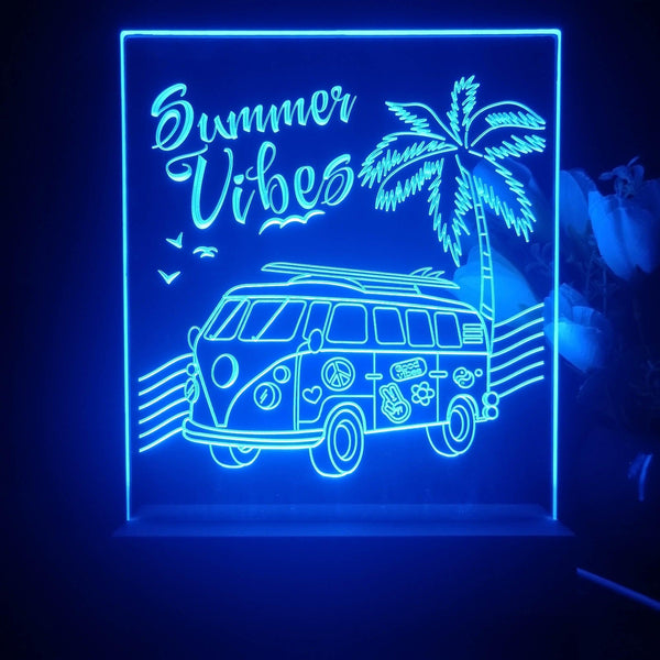 ADVPRO Summer Vibes with car and tree Tabletop LED neon sign st5-j5059 - Blue