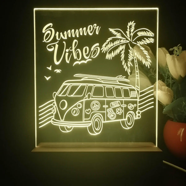 ADVPRO Summer Vibes with car and tree Tabletop LED neon sign st5-j5059 - Yellow