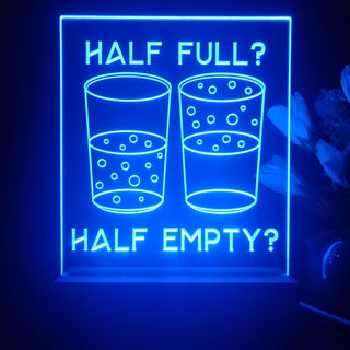 ADVPRO Half full? Half empty? Tabletop LED neon sign st5-j5062 - Blue