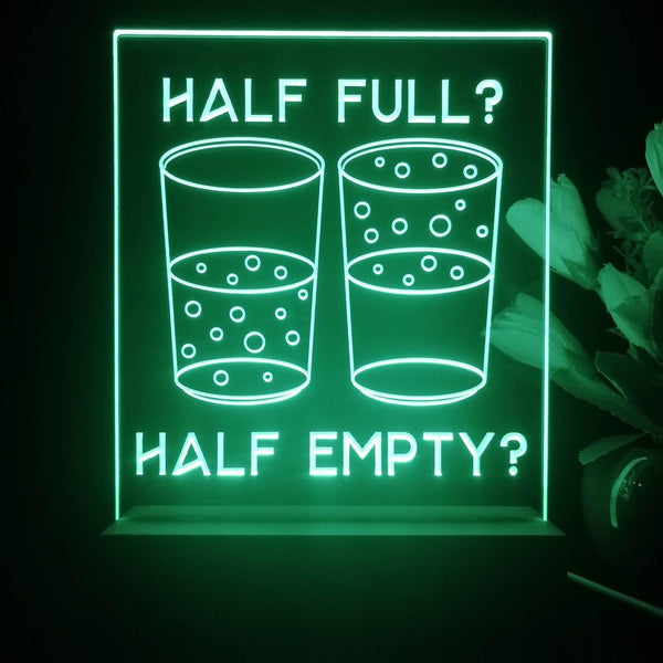 ADVPRO Half full? Half empty? Tabletop LED neon sign st5-j5062 - Green