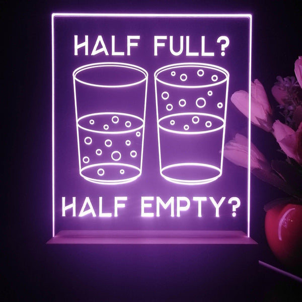 ADVPRO Half full? Half empty? Tabletop LED neon sign st5-j5062 - Purple