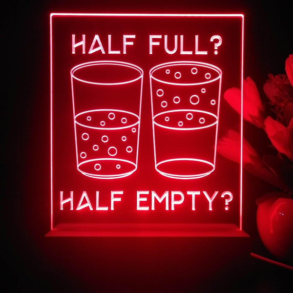 ADVPRO Half full? Half empty? Tabletop LED neon sign st5-j5062 - Red