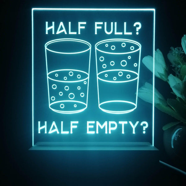 ADVPRO Half full? Half empty? Tabletop LED neon sign st5-j5062 - Sky Blue