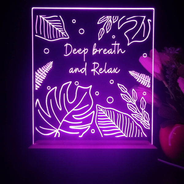 ADVPRO Deep breath and relax Tabletop LED neon sign st5-j5063 - Purple