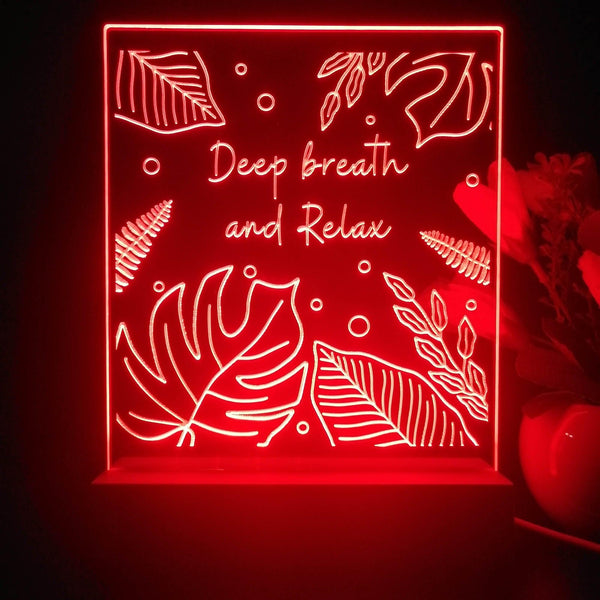 ADVPRO Deep breath and relax Tabletop LED neon sign st5-j5063 - Red