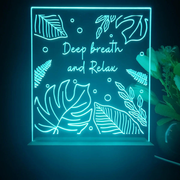 ADVPRO Deep breath and relax Tabletop LED neon sign st5-j5063 - Sky Blue