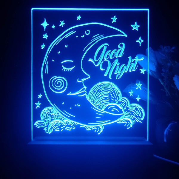 ADVPRO Classic moon - good night Tabletop LED neon sign st5-j5067 - Blue