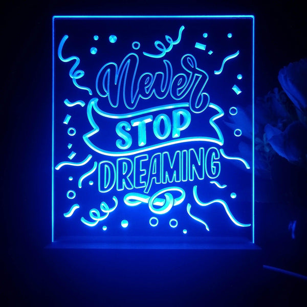 ADVPRO Never stop dreaming Tabletop LED neon sign st5-j5068 - Blue