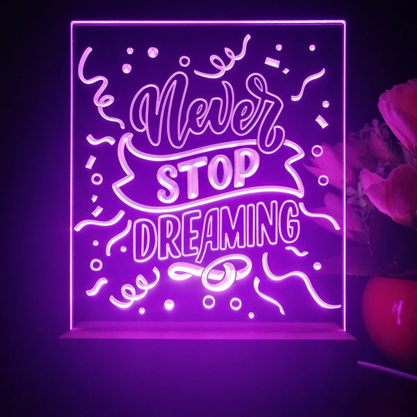 ADVPRO Never stop dreaming Tabletop LED neon sign st5-j5068 - Purple