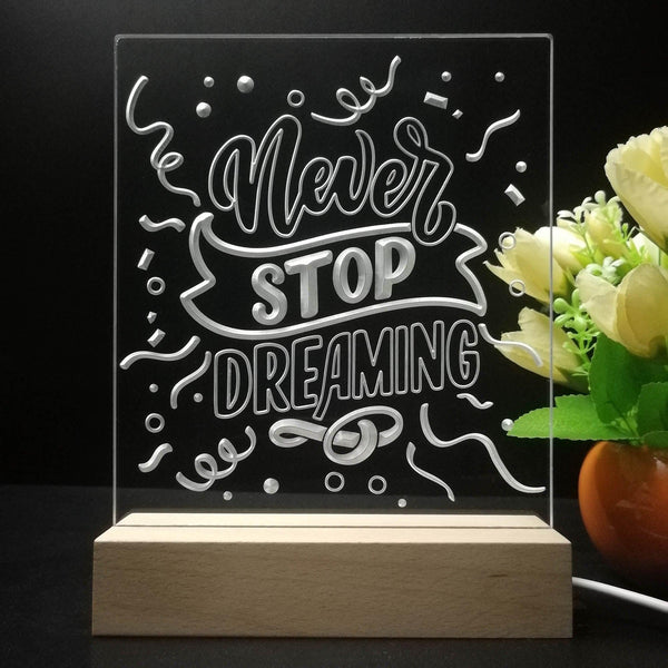 ADVPRO Never stop dreaming Tabletop LED neon sign st5-j5068 - 7 Color
