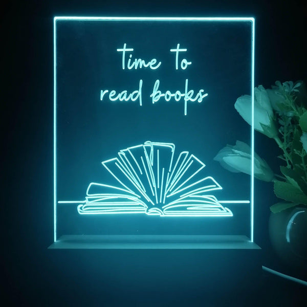 ADVPRO Time to read books Tabletop LED neon sign st5-j5071 - Sky Blue