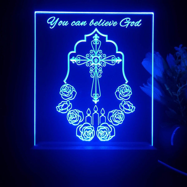 ADVPRO You can believe god Tabletop LED neon sign st5-j5075 - Blue