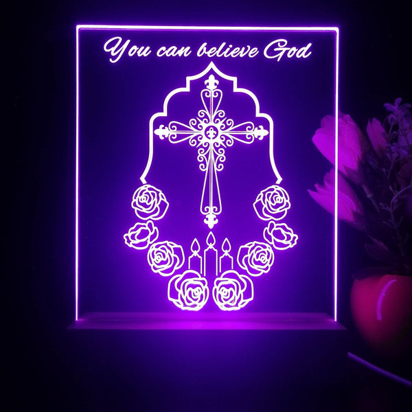 ADVPRO You can believe god Tabletop LED neon sign st5-j5075 - Purple