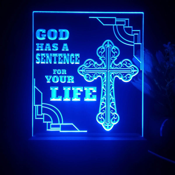 ADVPRO God has a sentence for your life Tabletop LED neon sign st5-j5076 - Blue
