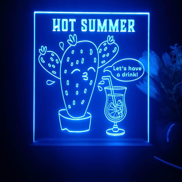 ADVPRO Hot Summer - Let’s have a drink Tabletop LED neon sign st5-j5077 - Blue