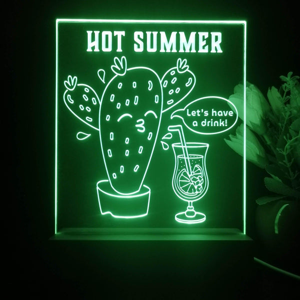 ADVPRO Hot Summer - Let’s have a drink Tabletop LED neon sign st5-j5077 - Green