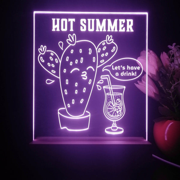 ADVPRO Hot Summer - Let’s have a drink Tabletop LED neon sign st5-j5077 - Purple