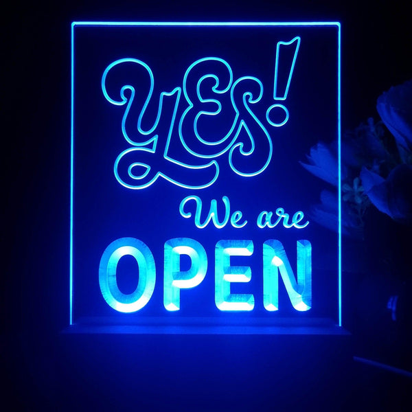 ADVPRO Yes, we are open Tabletop LED neon sign st5-j5079 - Blue