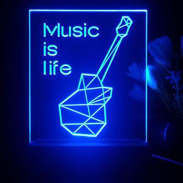 ADVPRO Music is life Tabletop LED neon sign st5-j5085 - Blue