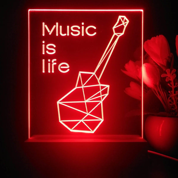 ADVPRO Music is life Tabletop LED neon sign st5-j5085 - Red