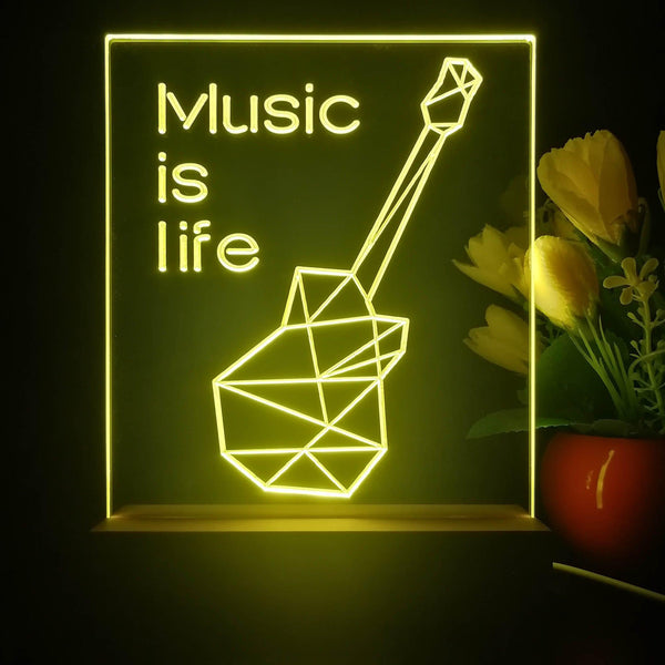 ADVPRO Music is life Tabletop LED neon sign st5-j5085 - Yellow