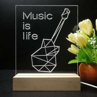 ADVPRO Music is life Tabletop LED neon sign st5-j5085 - 7 Color