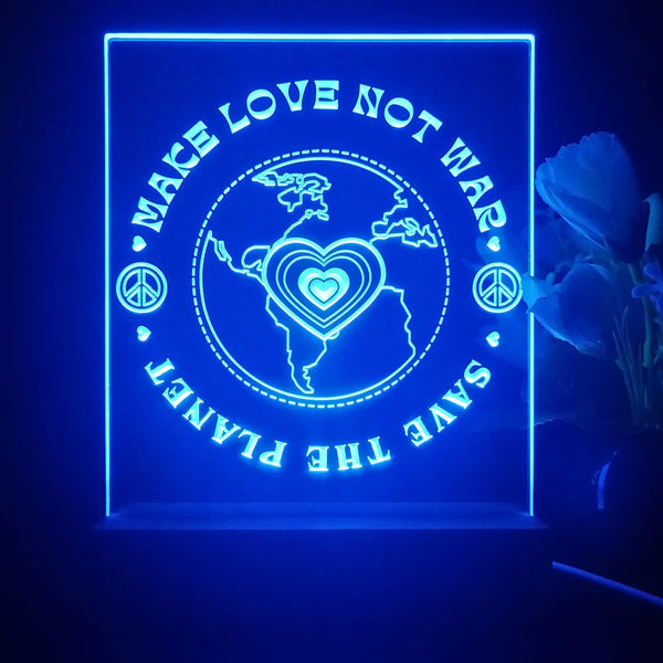 ADVPRO Make love No war Save the planet Tabletop LED neon sign st5-j5087 - Blue