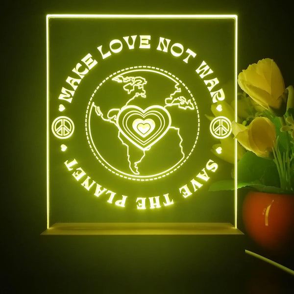 ADVPRO Make love No war Save the planet Tabletop LED neon sign st5-j5087 - Yellow
