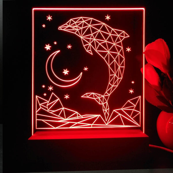 ADVPRO Dolphin in graphic format Tabletop LED neon sign st5-j5092 - Red