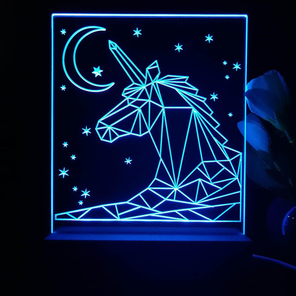 ADVPRO Unicorn in graphic format Tabletop LED neon sign st5-j5093 - Blue