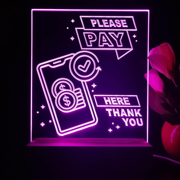 ADVPRO Please pay here thank you Tabletop LED neon sign st5-j5094 - Purple