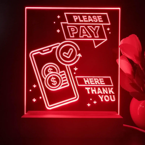 ADVPRO Please pay here thank you Tabletop LED neon sign st5-j5094 - Red