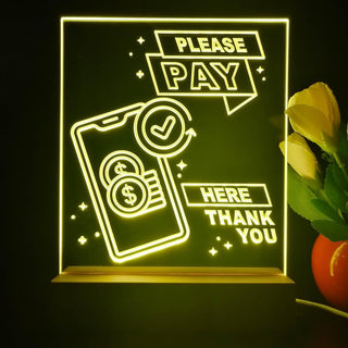 ADVPRO Please pay here thank you Tabletop LED neon sign st5-j5094 - Yellow