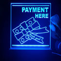 ADVPRO Payment here with big present Tabletop LED neon sign st5-j5095 - Blue