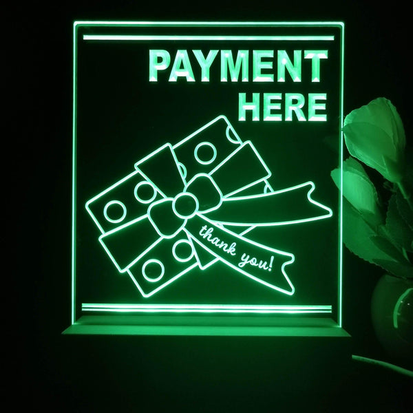 ADVPRO Payment here with big present Tabletop LED neon sign st5-j5095 - Green
