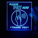 ADVPRO Please pay here with hand and card Tabletop LED neon sign st5-j5096 - Blue