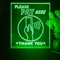 ADVPRO Please pay here with hand and card Tabletop LED neon sign st5-j5096 - Green