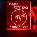 ADVPRO Please pay here with hand and card Tabletop LED neon sign st5-j5096 - Red
