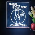 ADVPRO Please pay here with hand and card Tabletop LED neon sign st5-j5096 - White