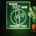 ADVPRO Please pay here with hand and card Tabletop LED neon sign st5-j5096 - Yellow