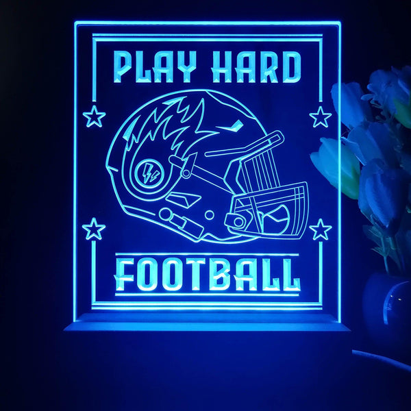 ADVPRO Play Hard Football Tabletop LED neon sign st5-j5098 - Blue