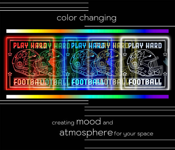 ADVPRO Play Hard Football Tabletop LED neon sign st5-j5098 - Color Changing