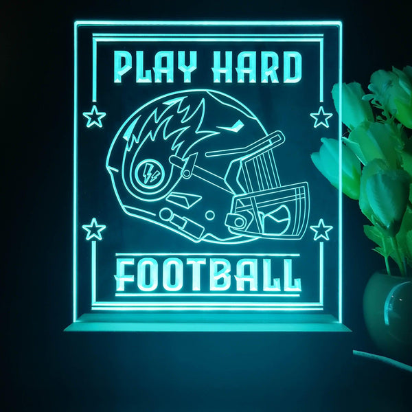 ADVPRO Play Hard Football Tabletop LED neon sign st5-j5098 - Sky Blue