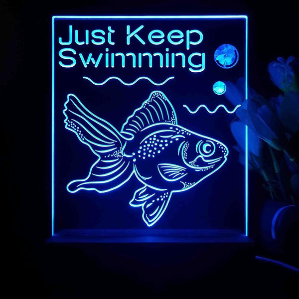 ADVPRO Ocean  series - golden fish Tabletop LED neon sign st5-j5103 - Blue