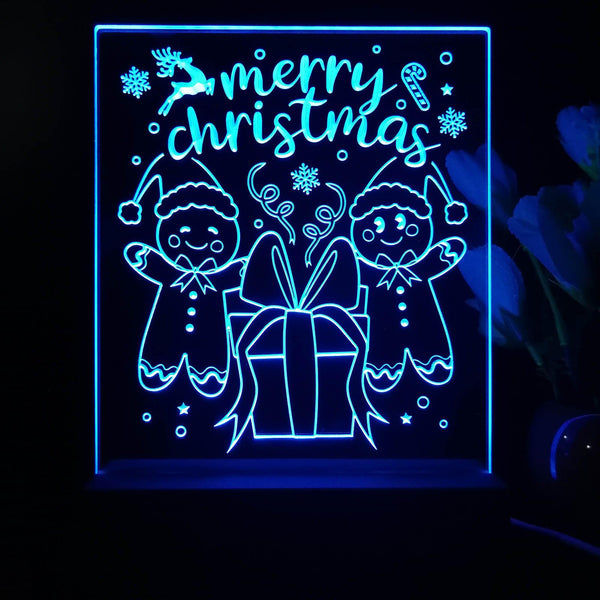ADVPRO Merry Christmas - Gingerbread man Tabletop LED neon sign st5-j5107 - Blue