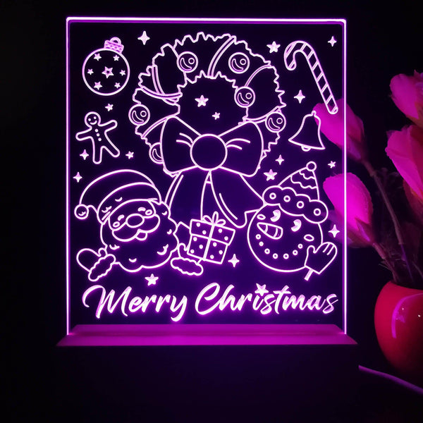 ADVPRO Merry Christmas –Santa and snowman Tabletop LED neon sign st5-j5108 - Purple