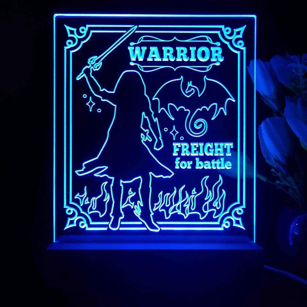 ADVPRO Women warrior freight for battle Tabletop LED neon sign st5-j5112 - Blue