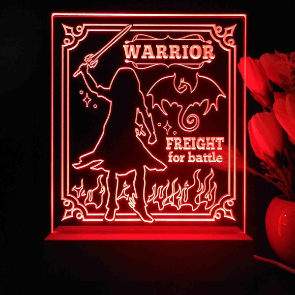 ADVPRO Women warrior freight for battle Tabletop LED neon sign st5-j5112 - Red