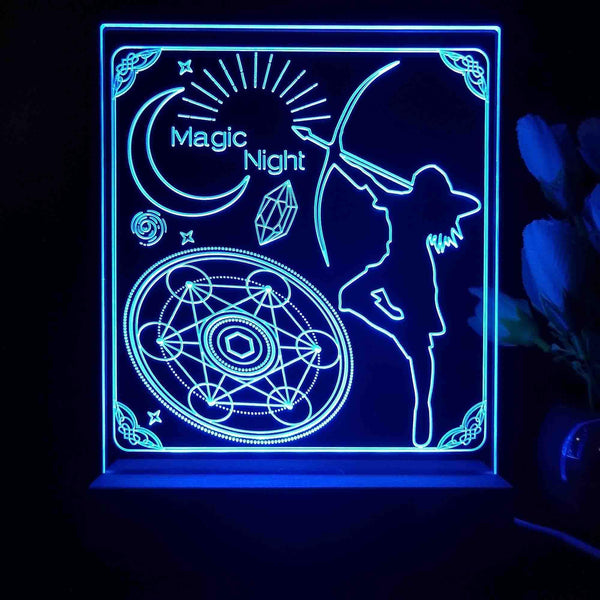 ADVPRO Women warrior – magic night Tabletop LED neon sign st5-j5113 - Blue