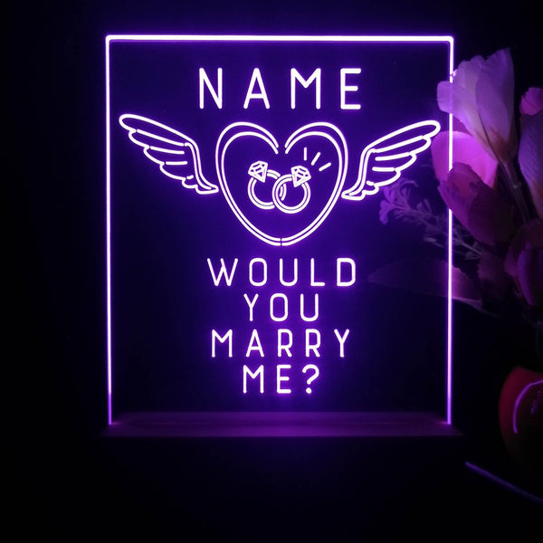 ADVPRO Angel Ring - Would you marry me? Personalized Tabletop LED neon sign st5-p0001-tm - Purple